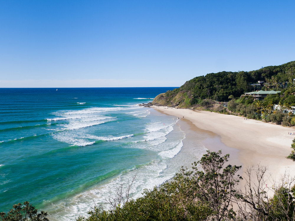 Surfing at Wategos Beach byron bay